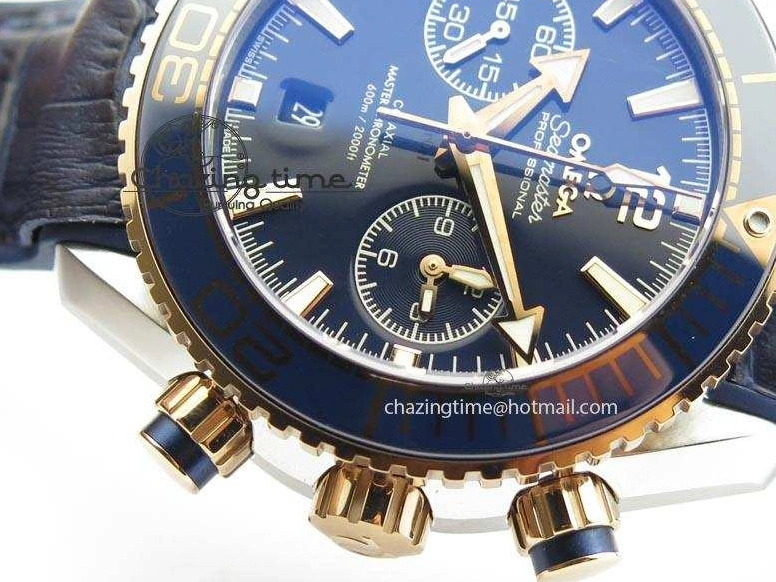 0513 GoodFit Seamaster Professional Chrono RG Blue Ceramic Blue Dial On Blue Gummy Strap A 8213